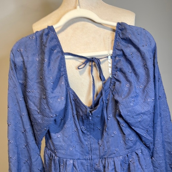Trixxi boutique brand by Francesca’s Blue Tiered Ruffled Sundress NWT sz L - Picture 5 of 5